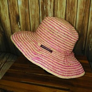 Madagascar Hat Company Pink Naturary straw hat L